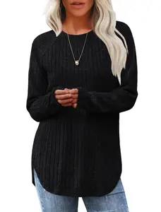 Multi-Color Ribbed Knit Sweater Cozy Chic for Fall Winter Multiple Shades to Match Your Vibe Long Sleeve Round Neck