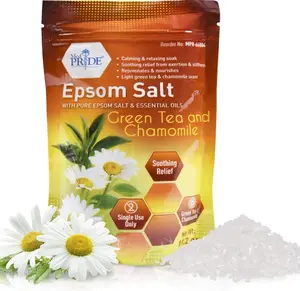 MED PRIDE Epsom Bath Salts 19.2oz, with Green Tea & Chamomile - Relaxing Foot Bath Salts for Soothing, Muscle Recovery & Relaxation - Soaking Salts