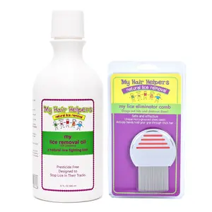 My Hair Helpers Dimethicone Oil and Head Lice Comb Kit 32oz for 3-5 Kids