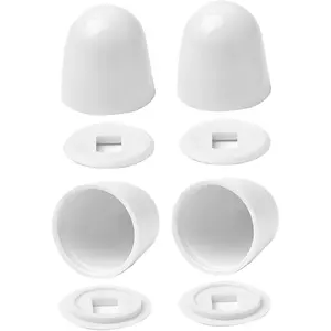 8-Pack Universal Toilet Bolt Caps, Round Plastic Push-In Toilet Bolt Caps, Comes with Extra Washers, Easy Installation, Height 1.44inch , White