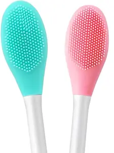 2-in-1 Silicone Facial Cleansing Brush – Face Scrubber for Deep Pore Cleansing, Exfoliating & Blackhead Removal | Soft Massaging Skincare Brush for DIY Masks