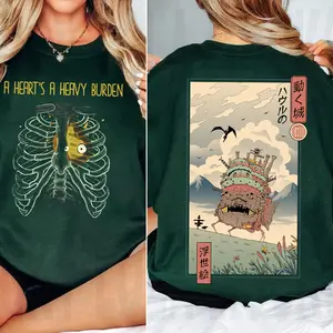 A Heart's A Heavy Burden Hoodie Sweatshirt, Howl and Sophie Shirt, Howls Moving Castle Sweatshirt, Ghibli Studio Sweatshirt, Sophie Hatter Shirt, Calcifer Shirt, Hayao Miyazaki, Anime Lover Sweater, Trending Ghibli Sweater