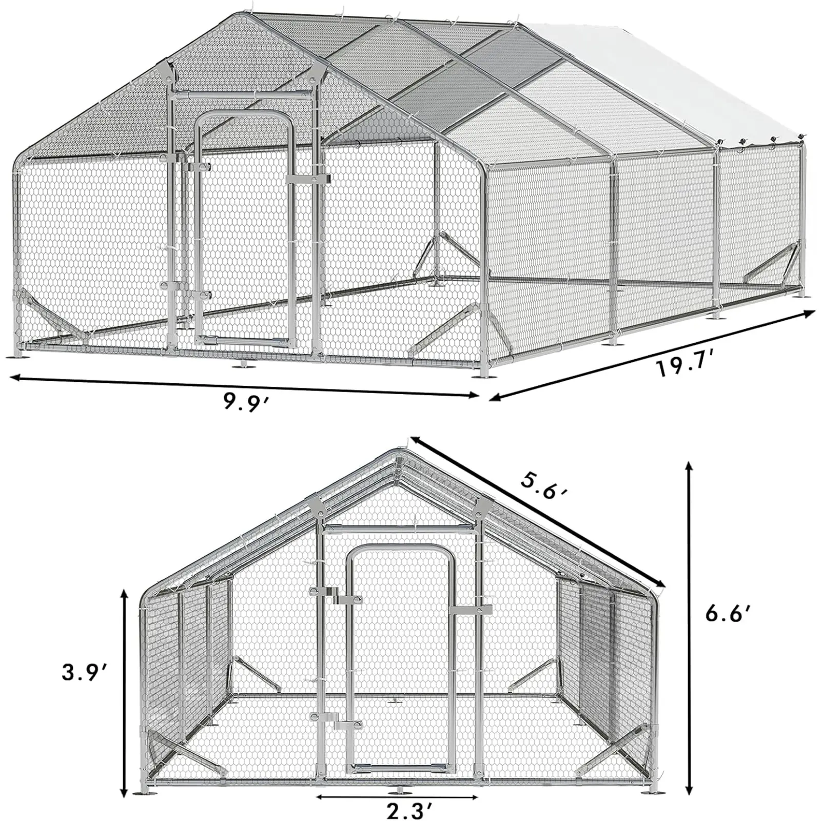 19.2’ L × 9.84’ W × 6.6’ H