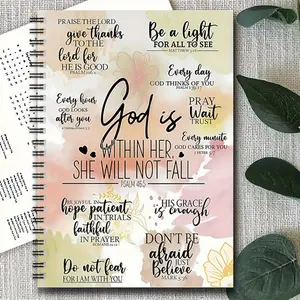 A floral Bible verse spiral notebook - pink soft Christian journal with inspirational quotes, a faith gift for women, paper material for daily planning and journaling, feather-free design, college style, spiritual writing, elegant font style