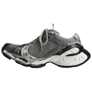 Balenciaga Stapler Low-Top Lace-Up Dad Sneakers for Women in Gray Trending Shoes, House White Official Shoes to Get / Maison Mihara Verifiable, with credentials and supporting global authentication