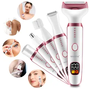 5 in 1 Body Hair Trimmer, Multifunctional Hair Trimmer, Rechargeable Electric Shaver for Arms, Legs, Underarms & Body, Portable Bikini Trimmer Women's Hair Removal Tools