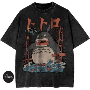 My Neighbor Totoro Studio Ghibli Anime Streetwear Vintage Graphic Tee Size S- 3XL, Menswear Top, Womenswear Top  - Casual Cotton Short Sleeve Crewneck Tshirt