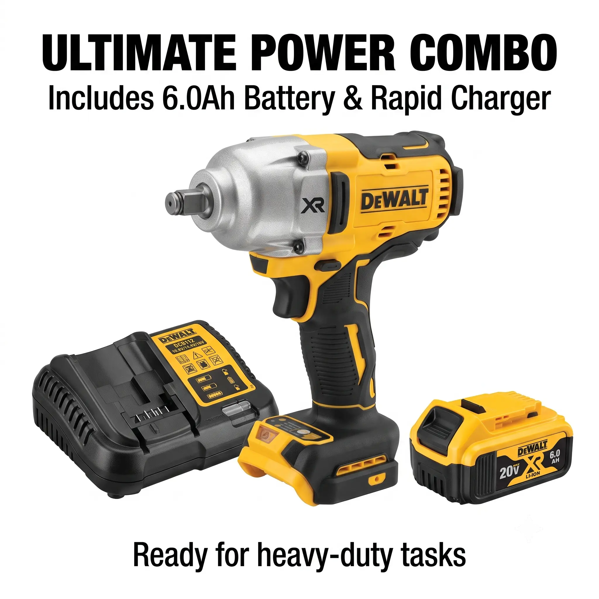 DeWalt DCF900 20V Brushless Impact Wrench Kit, 1/2-in Drive with 1898NM High Torque, Cordless Power Tool with Battery & Charger for Automotive & Home Car Repair