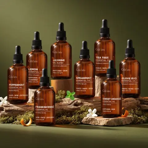 Gya Labs Essential Oil Collection 4 FL OZ – 12  Oils, Peppermint & More