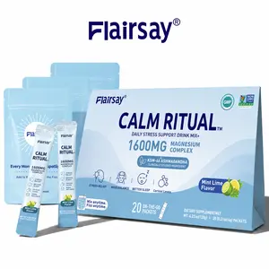 FLAIRSAY MagicRelax Sparkling Wellness Mix | 8-in-1 Magnesium Formula with KSM-66 Ashwagandha, Saffron, GABA & Vitamin D3 | Easy Daily Drink Mix Healthcare