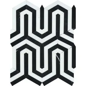 Wiltz Thassos White & Black Polished/Honed Marble Tile Sample
