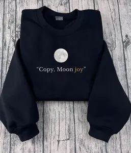 Artemis II Moon Mission Embroidered Crewneck Sweatshirt | "Copy, Moon Joy" Minimalist Space Core Hoodie |  NASA Inspired Apparel for Space Lovers