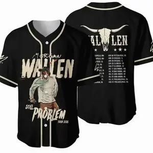 Still The Problem Tour 2026 Baseball Jersey, Retro Wallen Western Jersey, Custom Name Country Music Jersey, Vintage Western Concert Outfit