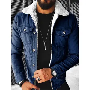 Men's Thickened Denim Jacket in Plush Style