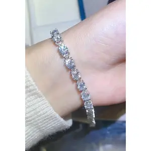 10 Carat Moissanite Platinum-Plated Bracelet