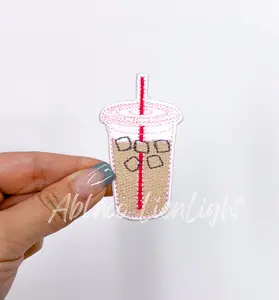 Iced Coffee Embroidery Patch Iced Coffee Embroidery Patch