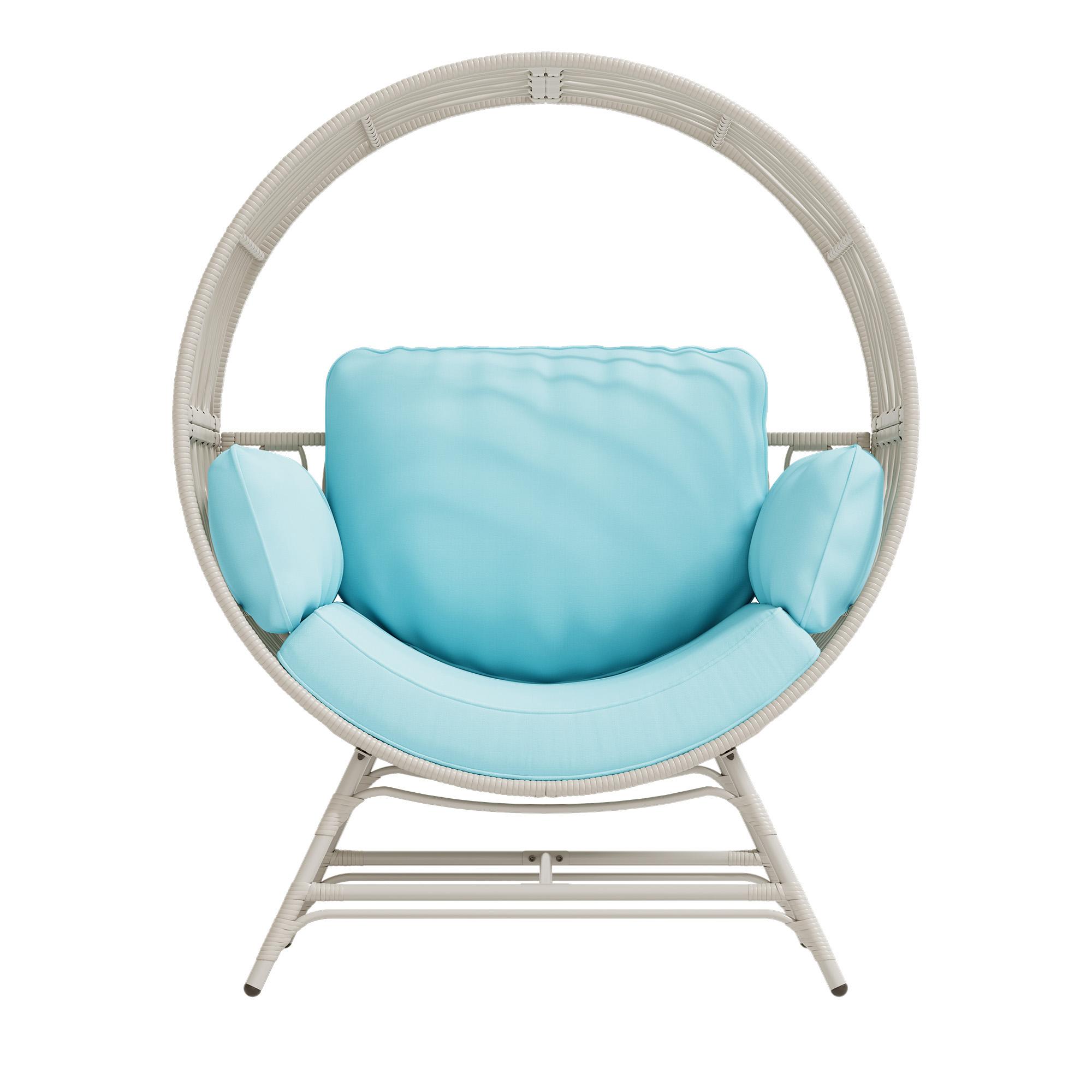 Rattan Wicker Egg Chair, Egg Basket Lounge Chair with 4 Cushions, Oversized Indoor and Outdoor Lounger Chair for Patio & Living Room, Steel Frame, 330lbs Capacity summerwins