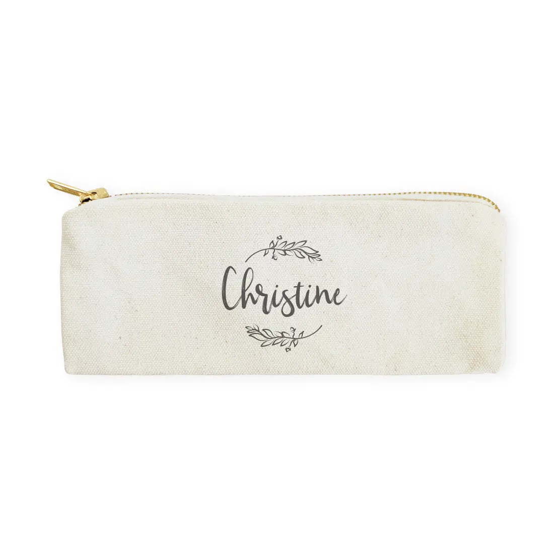 Personalized Name with Vine Pencil Case and Travel Pouch