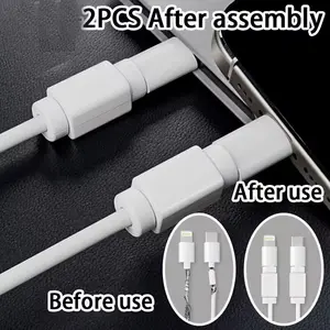 2set Cable Protectors - Durable Charging Wire Guards for Phone, Smartphone, Cellphone, USB, Tablet Data Cables, Non-Electronic Accessory for Charger Cord Protection, Cable Cord Protector, Sturdy Support Design, Flexible Protection