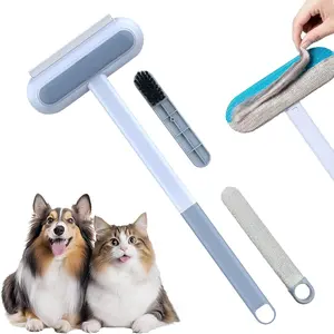 Pet hair Removal Tool, 4 in 1- Reusable Long Handle Hair Remover Brush For Dogs and Cats, Gentle Hair Remover for Couch Carpet Furniture, Multifunctional Cleaning Brush for Window Tile, Washable