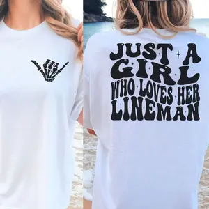 Lineman Girlfriend Shirt, Line Girlfriend Shirt , Journeyman Lineman Fiancee Gift, Just a Girl Who Loves Her Lineman T shirt