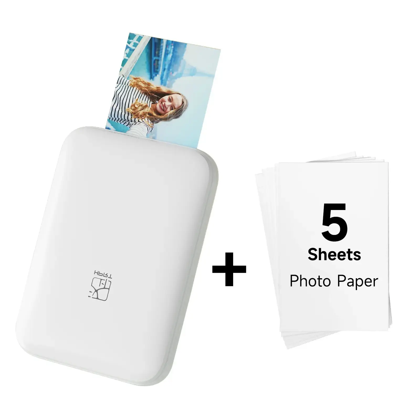 Hprt Mt53 Instant Print Camera & Photo Printer, Bluetooth-compatible & APP Printing, Dye-Sublimation, 5 Sheets Included, Perfect for Birthdays
