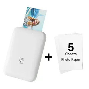 Hprt Mt53 Instant Print Camera & Photo Printer, Bluetooth-compatible & APP Printing, Dye-Sublimation, 5 Sheets Included, Perfect for Birthdays
