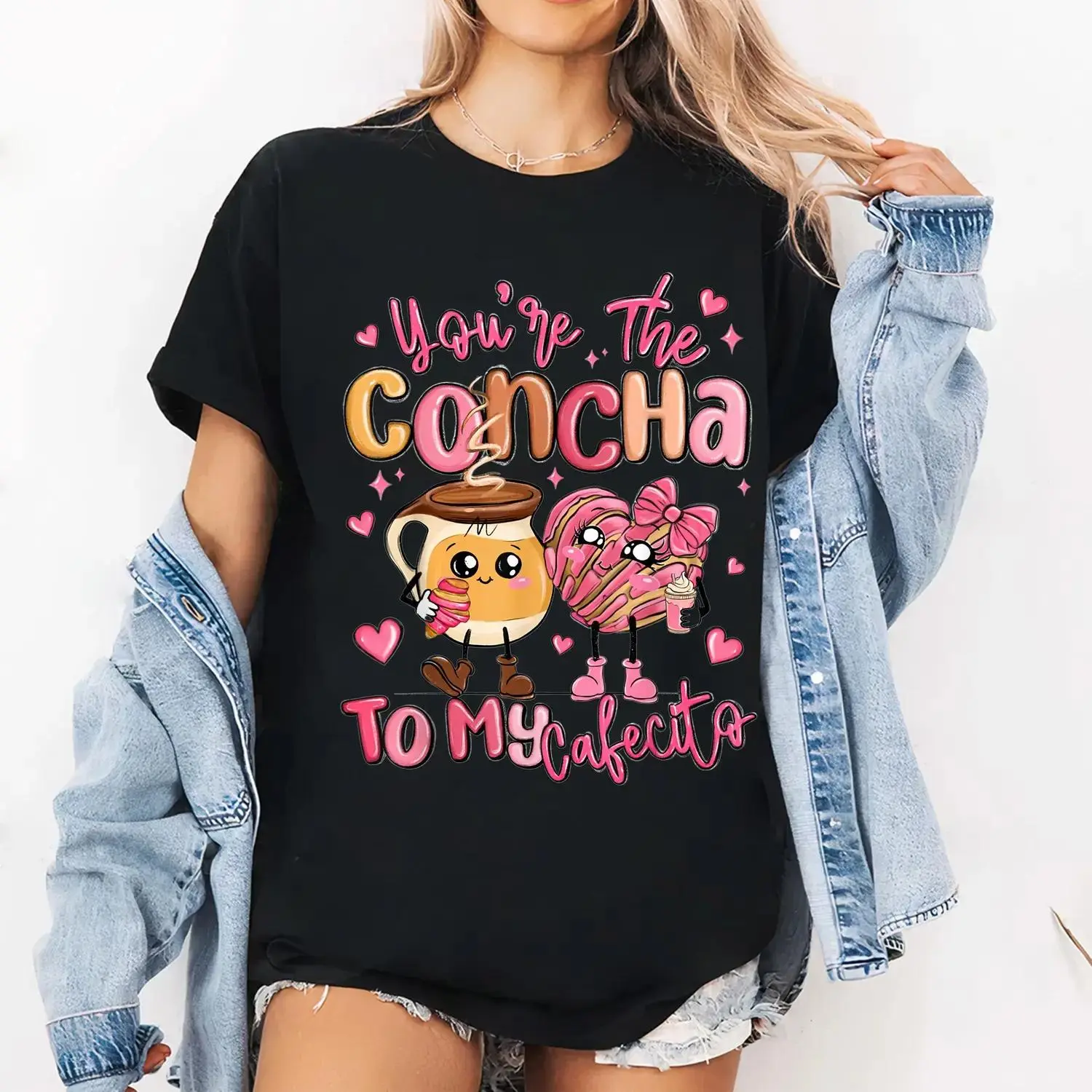 You Are The Concha To My Cafecito Humorous Mexican Valentines T-Shirt