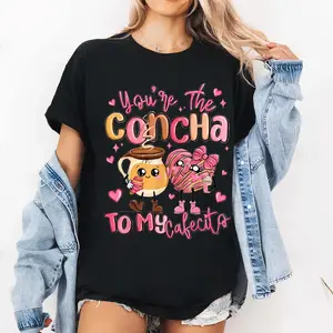 You Are The Concha To My Cafecito Humorous Mexican Valentines T-Shirt