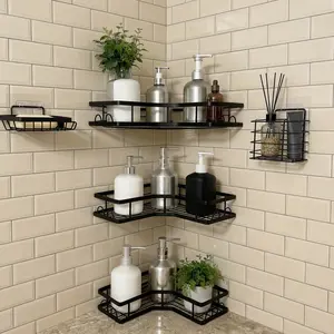 grandparents crying kids gift 5-Pack Corner Triangular Shower Caddy No Drill, Food-Grade Stainless Steel 40LBS Heavy Duty, Strong Adhesion Waterproof Rustproof, Hooks Soap Toothpaste Holder,Space-Saving Wall Mount for Bathroom Dorm Kitchen,2026 Hot Gift M