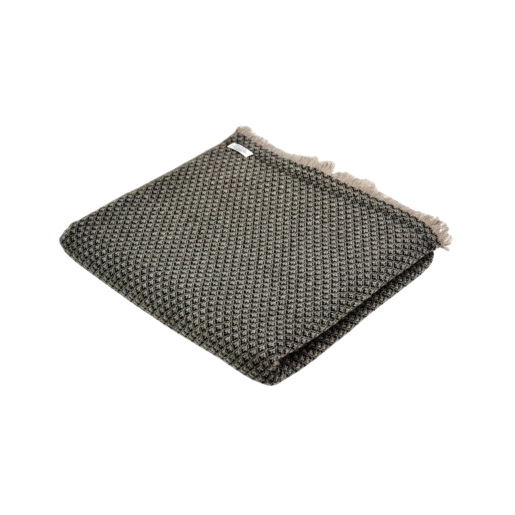 Dhanvi Patterned Cashmere Blanket - Charcoal