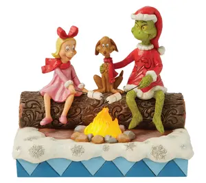Jim Shore Grinch, Max, Cindy Roasting Figurine6.2in H