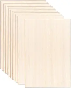 12 Pack Basswood Sheets 12 x 8 x 1/13 Inch Thin Plywood Wood Sheets Unfinished Wood Squares Boards Balsa Wood Sheets for Crafts Architectural Models Laser Cutting Wood Burning and Drawing