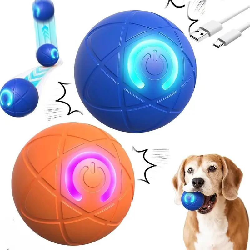 Smart Dog Toy Ball, 1 Box USB Rechargeable Electronic Interactive Pet Toy, Moving Ball, Automatic Companion Toy, Jumping Ball for Puppy,Dog Mobile Bal
