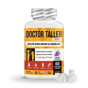 NuBest Doctor Taller Kids, 60 capsules | Grape Chewable Multivitamins with Calcium, Vitamin D3 & K2, Daily Growth & Immunity Support