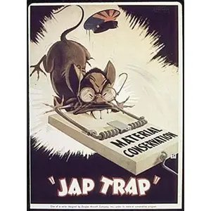 Vintage Tin Sign Metal Poster Art Decoration WWII Propaganda Poster Jap Trap for Home Club Garage Store Bar Cafe Farm 12" X 8"
