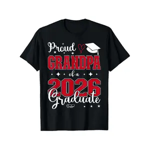 Proud Grandpa of a Class of 2026 Graduate |   Unisex Round Neck Regular Fit T-Shirt for Graduation Season, Casual Wear, Perfect for Parents, Friends, Family |   Digital Heat Transfer, All-season, Short Sleeve