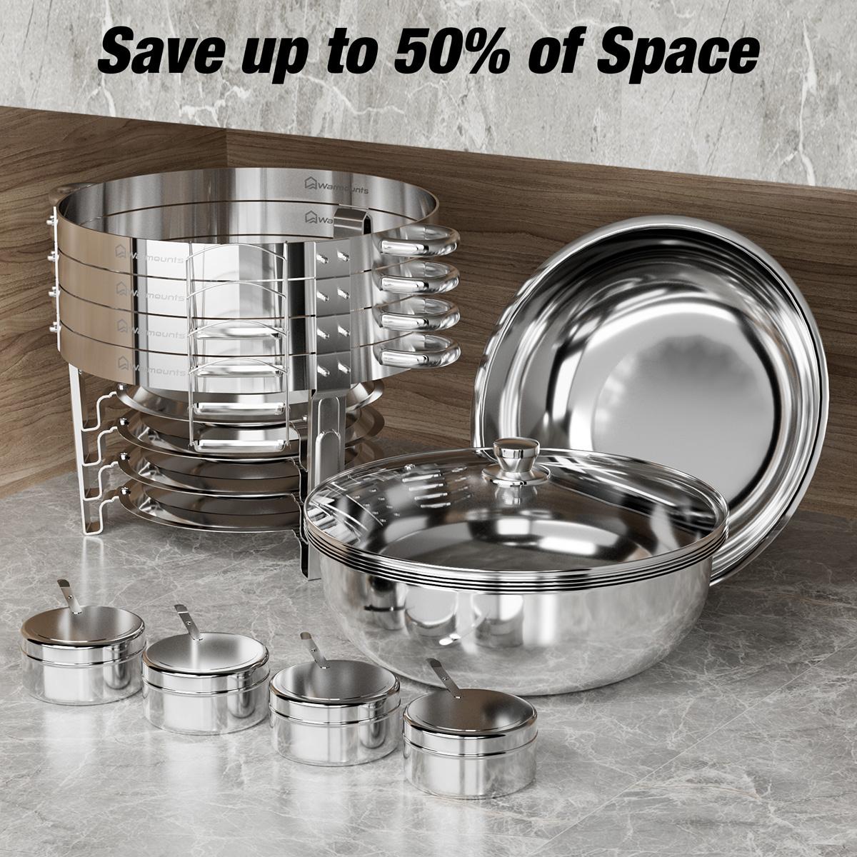 Chafing Dish Buffet Set 2 Pack, 5QT Round Chafing Dishes for Buffet with Glass Lid & Lid Holder, Stainless Steel Chafers and Buffet Warmers Sets for Parties, Events, Wedding, Camping, Dinner