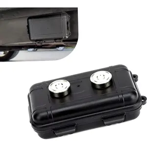 Car Key Box, Strong Suction Key Storage Organizer with Separating Buffer Sponge, Waterproof Hidden Shock-absorbing Tool Box, Universal for Under Car Mount Storage (Black)