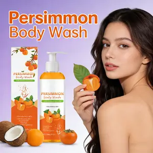 Persimmon Body Wash - Persimmon & Orange Extract Gentle Moisturizing Shower Gel Aromatic Body Cleanser