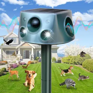 Outdoor Ultrasonic Solar Animal Repeller, Multi-Mode Outdoor Deterrent for Squirrels Birds Deer, Versatile Use in Multiple Scenarios, Deer Repellent Devices