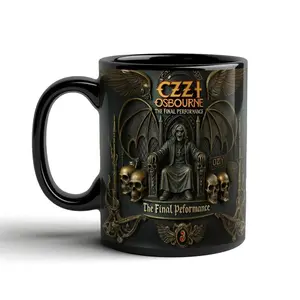 [Sale Up To 40% + Freeship] Ozzy Osborne Ceramic Coffee Cup Delicate Black Mug Commemorative Gift