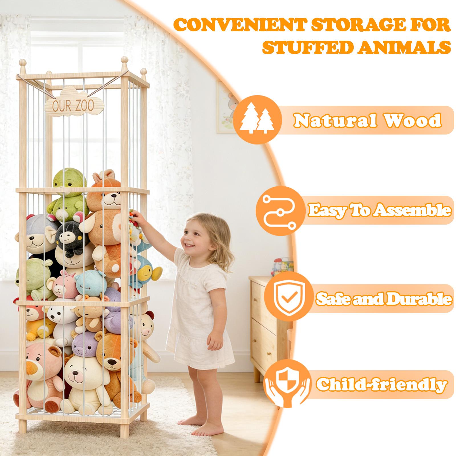 COZPAW Kids Bookshelf and Toy Storage, 4 Tier Toddler Bookshelf with Movable Drawer 5 Sling Pockets, Montessori Book Shelf for Kids Room, Playroom, Nursery (Oak)