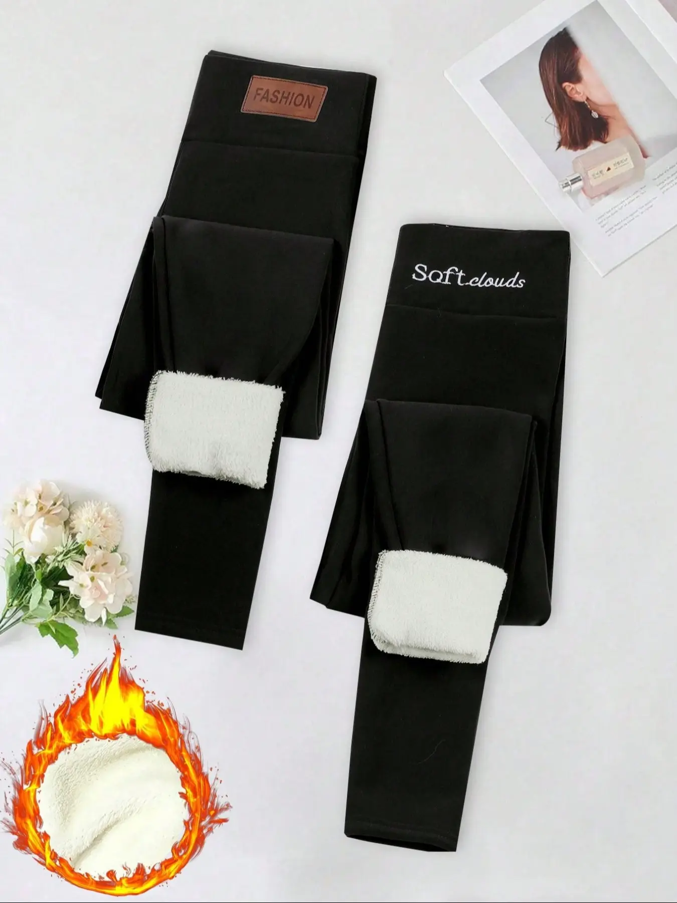 Women's Winter Fleece Lined Thick Tight-Fit Leggings, Skinny Yoga Bottoms, High Waist Warm Long Pants for Yoga Fitness Outdoor Hiking Casual Daily Wear