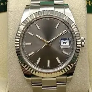 Men Business Luxury Timeless Gray Steel Automatic Homage Custom Watch