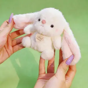 4.3in Bunny Keychain Pastoral Cute anxiety fidgets bag charms stocking stuffer for women stuffed animal for gf bunny keychain plush purse accessories birthday festival gift squeezable plush stress relief plushies cute girly gifts stress relief gifts