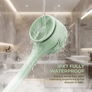 New Style Electric Body Brush for Exfoliating Scrubbing and Massaging Long Handled Shower Brush for Full Body Use Dual Handle Waterproof Bath Brush with Rotating and Multifunctional Features Back Scrubbing Magic Tool - African Net - Bathroom Accessories