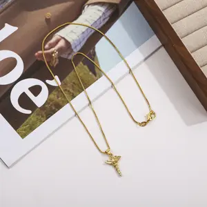 Caduceus Medical Pendant Necklace — Gold‑Tone,  Box Chain,Spring/Summer Jewelry, Fall/Winter Jewelry, Girlfriend Holiday Gifts, Men's Jewelry, 18/20/22/24 inch