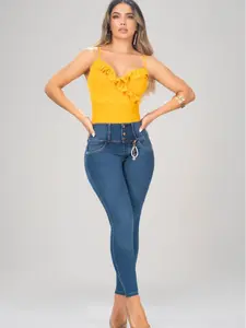 Colombian jeans butt lifting pants with abdominal control, push up design and skinny fit. Womenswear Bottom Women Denim