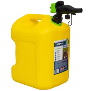 Scepter SmartControl Rear Handle Diesel Gas Container Jug, 5 Gal/18.9L, Yellow